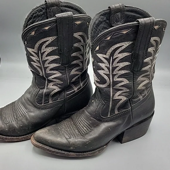 Tecovas Jolene Black Leather Boots 7.5 - Picture 2 of 14
